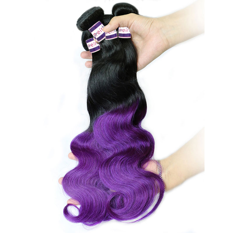 Purple Ombre Hair Extensions Body Wave Bundles